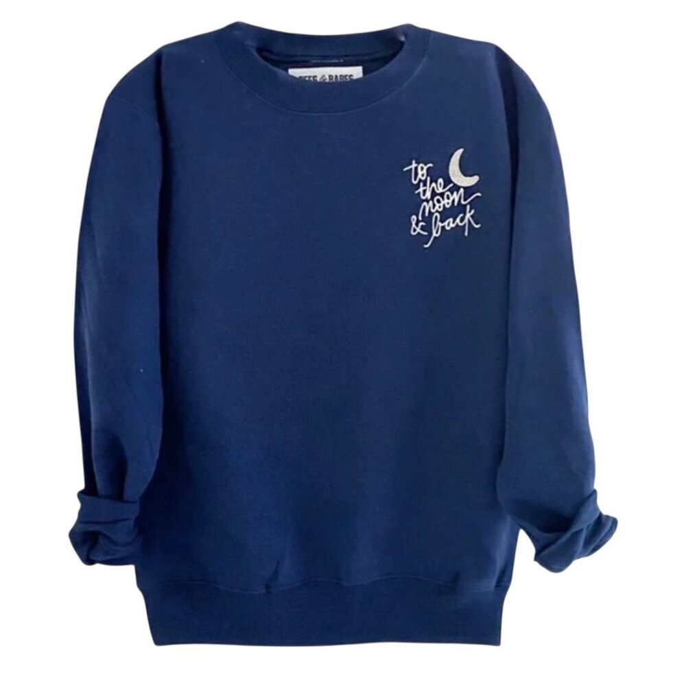 BFFs & Babes Youth "To The Moon & Back" Sweatshirt – Navy Blue – Size XS (2-4)